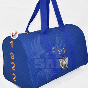 Sac de voyage matelassé brodé pour femmes de la sororité Sigma Gamma Rho |   Sac de voyage personnalisé pour femmes, broderie de la sororité SGRho - Product Image 2