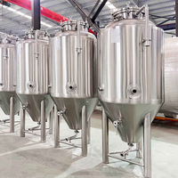 Réservoirs en acier inoxydable personnalisés, réservoir de fermentation de 1000 litres, réservoir de fermentation avec enveloppe de refroidissement, fermentateur conique