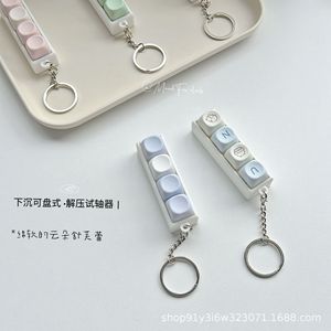 Porte-clés clavier Slow Zhejiang en plastique rectangulaire, motifs Fleur de cerisier rose, Bleu bébé, Vert matcha, léger - Product Image 2