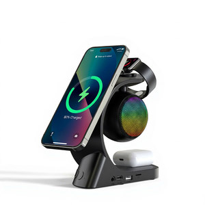 Factory Wholesale <b>Mini</b> Smart Portable BT <b>Speakers</b> 5 in 1 Multifunction Fast Portable Mobile Phone Wireless Chargers - Product Image 1