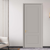 OEM ODM Panneau de porte en mélamine de haute qualité pour la décoration intérieure, porte en bois avec incrustations de bandes métalliques