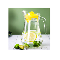 Pichet en verre transparent bouilloire pichet de 1 gallon avec poignée ensemble de verre pichet d'eau froide vente en gros