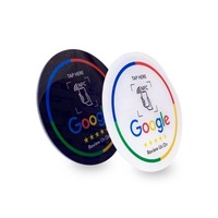 Carte de commentaires NFC en acrylique écologique recyclé de 12 cm, carte de commentaires intelligente à toucher pour évaluer, vente en gros en stock