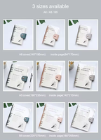 Carnet de notes à spirale en gros, 90 feuilles, format A5 A6 B5, avec couverture transparente en PVC et boucle en cuir métallique