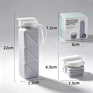 Bouteille d'eau pliable en silicone multi-sections avec poignée pour l'escalade - Product Image 6
