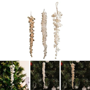 Guirlande de perles de glace en acrylique transparent en forme de goutte, pendentif suspendu pour la décoration de Noël, de mariages et de fêtes - Product Image 1