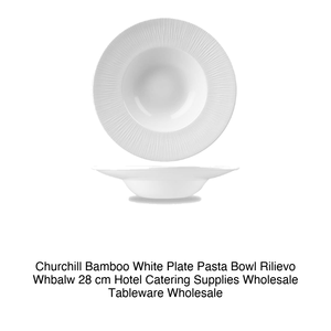 Tazón para Pasta de Bambú Blanco, 28 cm de Diámetro Interior, 17.5 cm, Diseño Relieve Churchill Whbalw - Product Image 2