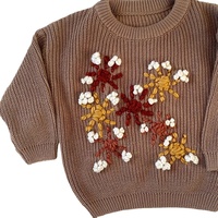 Logo personnalisé gros pull pour bébé tricoté à la main brodé lettre bébé vêtements nouveau-né enfant en bas âge garçon vêtements pull pour bébé