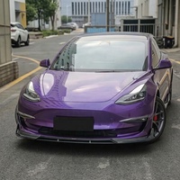 Vinyle de covering automobile PET Cast HD brillant métallisé bleu mauve 1,52x16m/5x55ft, vente en gros, usine de Guangzhou, un rouleau complet, autocollants pour voiture