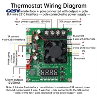 Régulateur de vitesse de contrôle de température PWM DC12-50V 30A, module universel 2/3/4 fils, affichage du régime moteur, module de thermostat de ventilateur, régulation