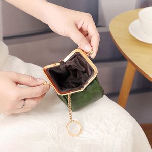 Retro Vintage Kiss Lock Design Cute Clutch Key Card Holder Simple Pu Leather <b>Small</b> Wallet With Keychain Coin <b>Purse</b> - Product Image 6