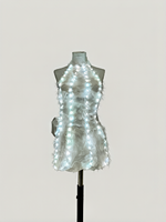 Robe blanche sexy pour soirée, costume LED, tenue de boîte de nuit, robe de spectacle de danse