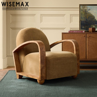WISEMAX FURNITURE Fauteuil de salon moderne italien en tissu de luxe léger, chaise longue de détente pour hôtel, maison, villa