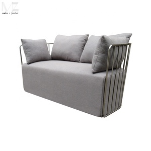 Nuevos diseños cómodo marco de acero inoxidable tela de nórdicos habitación sofá de 2 plazas - Product Image 2