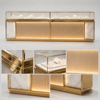 Comptoir de magasin de bijoux de luxe moderne, design en aluminium et verre trempé, table de présentation de bijoux, vitrine à montres et bijoux