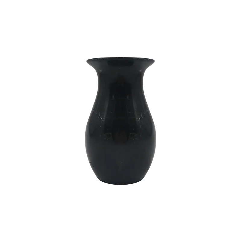 Natural black marble stone small vase