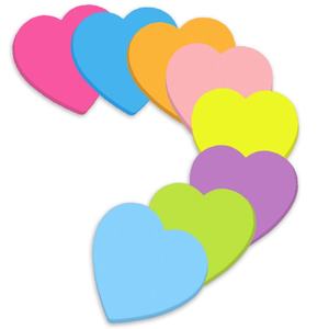Bon marché Notes autocollantes en forme de coeur de 3x3 pouces Super mignon bloc-notes en papier de couleur vive Promotions adhésives fortes - Product Image 1