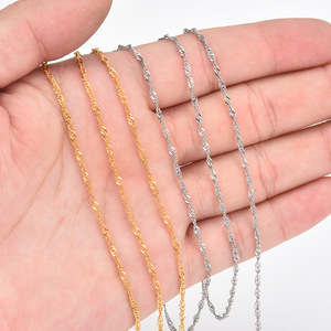 Chaîne en acier inoxydable Aceworks à motif vague, vendue au mètre en rouleau |   Chaînes de bijoux DIY pour collier et bracelet Modèle NCS65311-M - Product Image 5