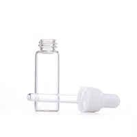 Flacon compte-gouttes plat en verre transparent mini en gros 1ml 2ml 3ml 5ml avec bouchon compte-gouttes pour sérum, huile essentielle, sérigraphie, rechargeable