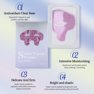 Patch facial au peptide de venin de serpent 25 ml x 5 pièces, <span class=keywords><strong>masque</strong></span> facial apaisant <span class=keywords><strong>et</strong></span> hydratant pour le confort de la peau <span class=keywords><strong>et</strong></span> l'amélioration de l'apparence de l'élasticité - Product Image 2
