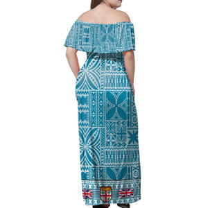 Fiji Classic Flag <span class=keywords><strong>Bula</strong></span> abito lungo senza maniche da donna abiti eleganti attillati gonna da spiaggia moda estiva 2023 personalizza la stampa - Product Image 2