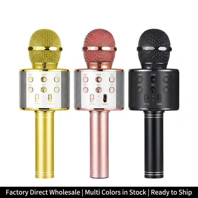 Wireless Kids Karaoke Microphone with Speaker Portable Handheld Karaoke Player for Home Party KTV Music Singing Playing