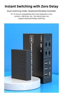 <span class=keywords><strong>Commutateur</strong></span> <span class=keywords><strong>KVM</strong></span> 4x1 <span class=keywords><strong>DisplayPort</strong></span> 1.2 DP USB 4 ports 4 entrées 1 sortie 4K 60Hz - Product Image 6