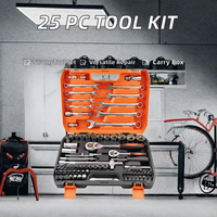 Kit d'outils de réparation à douilles de 25 pièces, personnalisable OEM/ODM, pour vélo et usage domestique