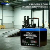 Batterie de traction industrielle 24V 100AH LiFePO4, cellule haute efficacité pour transpalette, certifiée UL UN38.3 CE RoHS, service OEM ODM, longue durée de vie