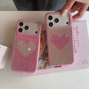 Étui de téléphone de luxe en TPU antichoc avec cœur en strass dégradé pour 17 Pro Max 16/15 Pro <span class=keywords><strong>14P</strong></span> - Product Image 1