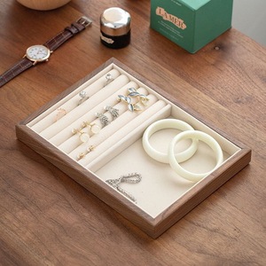 HZ012 Oriole Jewelry New <b>Walnut</b> Grain Rectangular Jewelry Box <b>Drawer</b> Closure Built-in Storage Trays Ring Necklace Earring - Product Image 4
