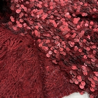 Nouvelle mode en gros, tissu en tweed teint en fil, brodé de paillettes, pour vêtements de mariage et de maillots de bain