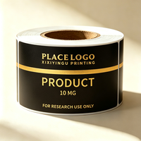 Autocollants en vinyle PVC personnalisés, résistants aux UV, à base noire avec finition dorée, pour codes-barres, résistants à la chaleur, pour flacons, avec boîtes assorties