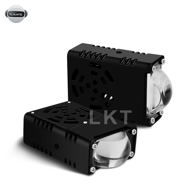 Universal Motorcycle Car Led Two-color Small Steel with Fan Cannon Car and Motorcycle Led Spotlight Headlight Lighting Headlight