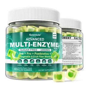 Sugar-Free Chewable Digestive Enzymes Gummies Prebiotic Fiber Rapid Food Breakdown Health Benefits Bloating Relief Healthcare