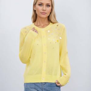 Service personnalisé Cardigans pour femmes en alpaga/laine <span class=keywords><strong>Pull</strong></span> en tricot de luxe respirant et brillant pour femmes avec paillettes - Product Image 2