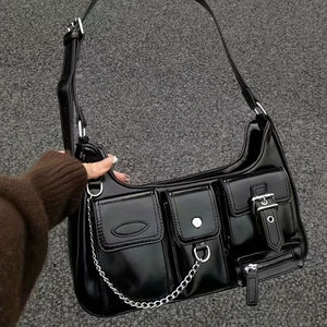 Nuevo bolso informal para mujer Axila Premium Sense, bolso de hombro, bolso de mensajero multibolsillo para motocicleta con puerto de nicho - Product Image 4