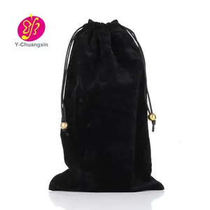 Hot Sale Black Velvet Staubbeutel Schuhe Verpackungs beutel mit Perle Kordel zug Samt