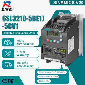 คอนเวอร์เตอร์ SINAMICS V20 VFD ของแท้ใหม่ 100% รุ่น 6SL3210-5BE17-5CV1 กำลังไฟ 0.75KW ไดรฟ์ปรับความถี่ 380-480V 3AC 3 เฟส สำหรับ Siemens - Product Image 1