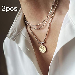 عملة سوار مطلٍ بالذهب مشبك سلسلة المختنق الملكة إليزابيث حلية ذهبية الأم عيد الحب الأزواج هدايا عملة قلادة - Product Image 6