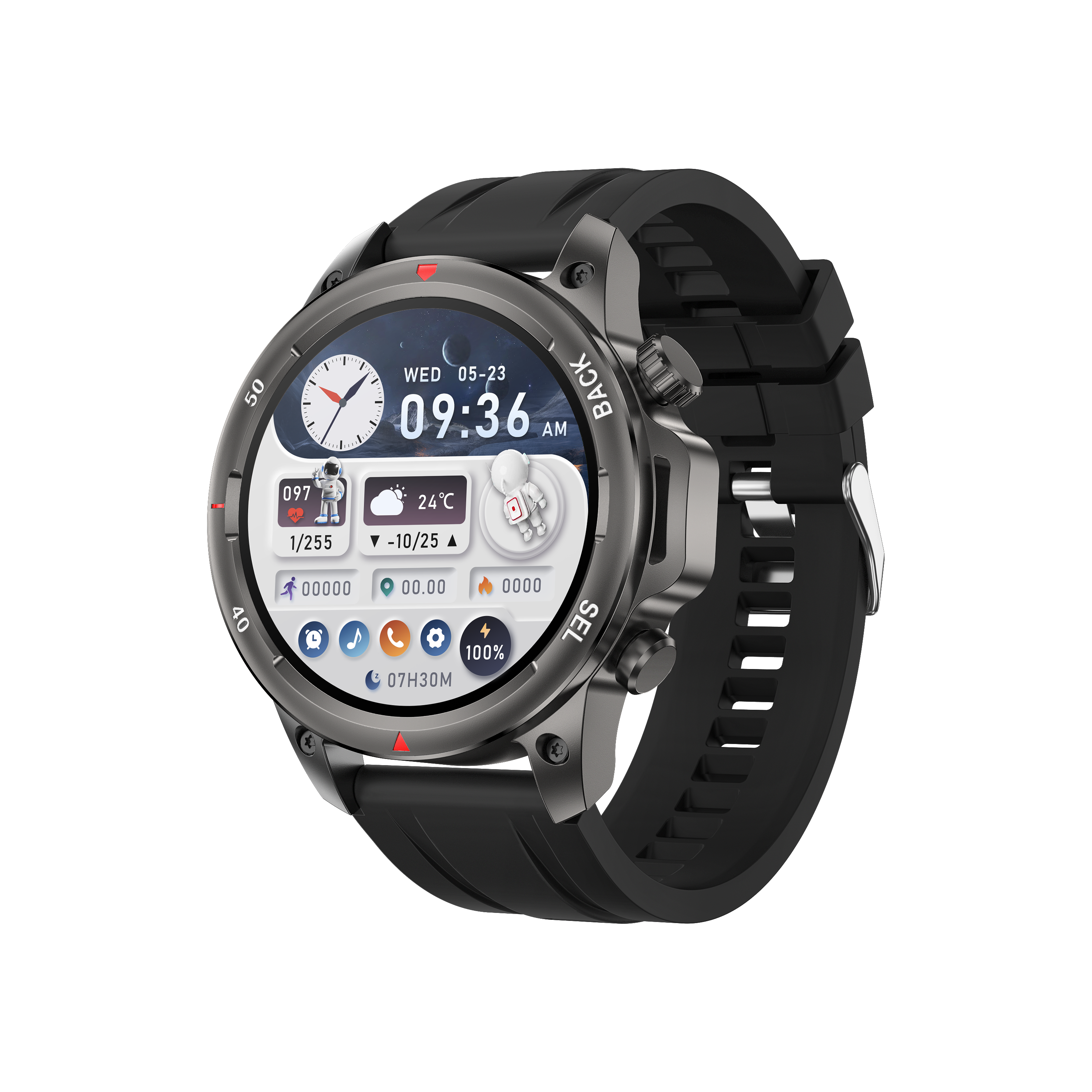 DK68 Relógio Inteligente 1,53 polegada Tela HD Bt Chamada RDFIT APP Ao Ar  Livre LED Luz Forte IP67 À Prova D 'Água Bússola de Freqüência Cardíaca