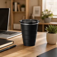 Gobelet isotherme empilable multicolore de 16 oz, tasse de fête en acier inoxydable 304 à double paroi avec couvercle, logo personnalisé OEM