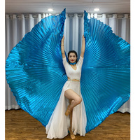 Costume de danse du ventre le moins cher pour femmes, ailes d'Isis dorées, tenue de performance argentée pour la danse du ventre, costume de scène