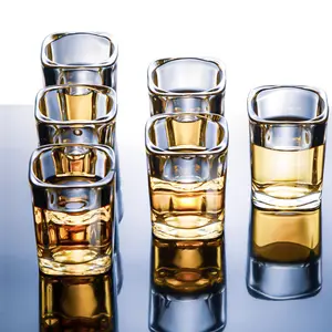 2024 Wholesale Cheap Price 65ml 2.5Oz Square Shot Glass Personalized Vodka Shot Glass Wedding Favor Engraved Square Shot Glass