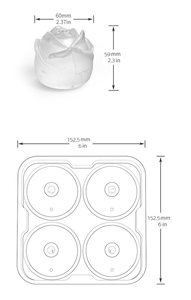 ถาดทำน้ำแข็งซิลิโคนรูปดอกกุหลาบ <span class=keywords><strong>4</strong></span> ช่อง ง่ายต่อการถอดออก ทำน้ำแข็งก้อนใหญ่สำหรับค็อกเทลเย็น เบอร์เบิร์น และเครื่องดื่มโฮมเมด - Product Image 6