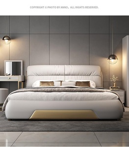 Letto Matrimoniale di Lusso in Ecopelle con Struttura in Acciaio Inossidabile, <span class=keywords><strong>Testiera</strong></span> Morbida Girevole <span class=keywords><strong>e</strong></span> Contenitore, Ideale per Camera da Letto - Product Image 4