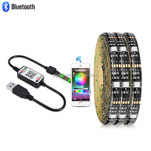 Bande <span class=keywords><strong>LED</strong></span> RGB intelligente sans fil 5M avec application, télécommande, DC 5V <span class=keywords><strong>USB</strong></span>, rétroéclairage <span class=keywords><strong>TV</strong></span>, <span class=keywords><strong>ruban</strong></span> <span class=keywords><strong>LED</strong></span> flexible 5050 SMD - Product Image 5