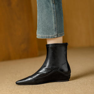 New Stretch Fashionable and Versatile Snow <b>Boot</b> <b>Knee</b>-<b>high</b> <b>Lace</b>-<b>up</b> Anti-slip Fur Lining <b>Boots</b> for Women with Chunky Heels - Product Image 5