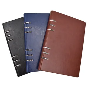 Custom Logo A5 Hardcover Travel Notebook Binder Journal PU Leather 120gsm thicken Paper Aganda Buy Online Stationery