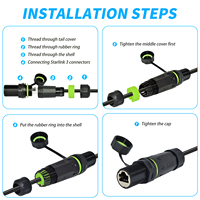 Conector adaptador Ethernet Starlink V3 al por mayor IP68 resistente al agua CAT6A RJ45 alimentación para instalación de antena parabólica